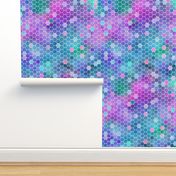 honeycomb pink and blue
