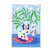 Isn't It Grand - Grandmillennial Staffordshire Dog Tea Towel Wall Hanging