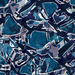 Dark blue artistic patchwork