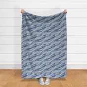 Ice Waves Abstract grey blue large