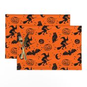 Bats and Jacks ~ Black on Orange