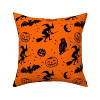 Bats and Jacks ~ Black on Orange