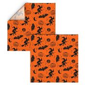 Bats and Jacks ~ Black on Orange