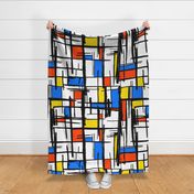 Bauhaus Mondrian De Stijl Mid Century Modern Painting - LARGE