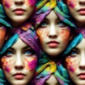 Colorful faces