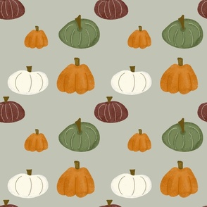  Fall Autumn// Cute Pumpkins// Gray