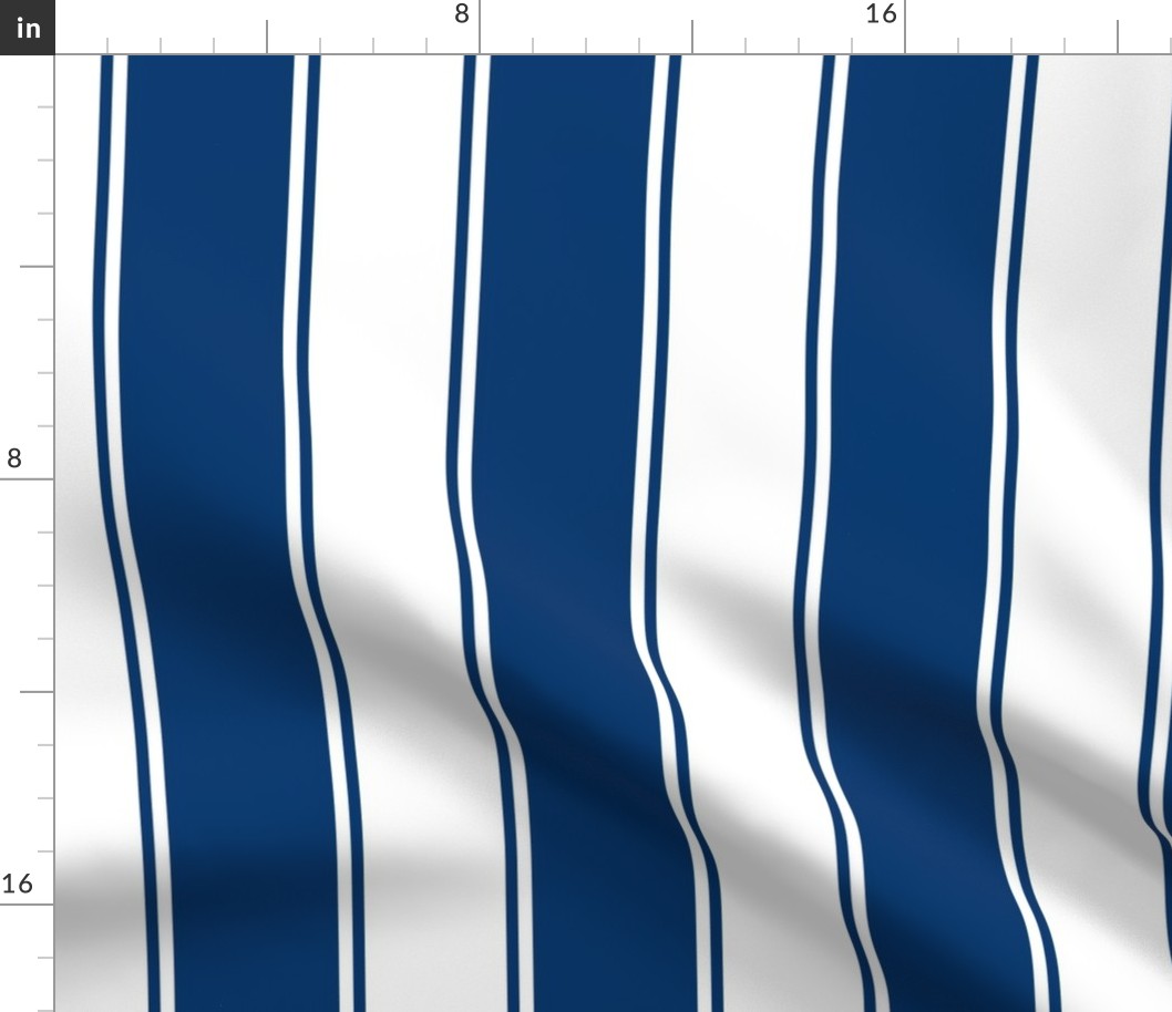 Blue Large French  Awning Stripe 