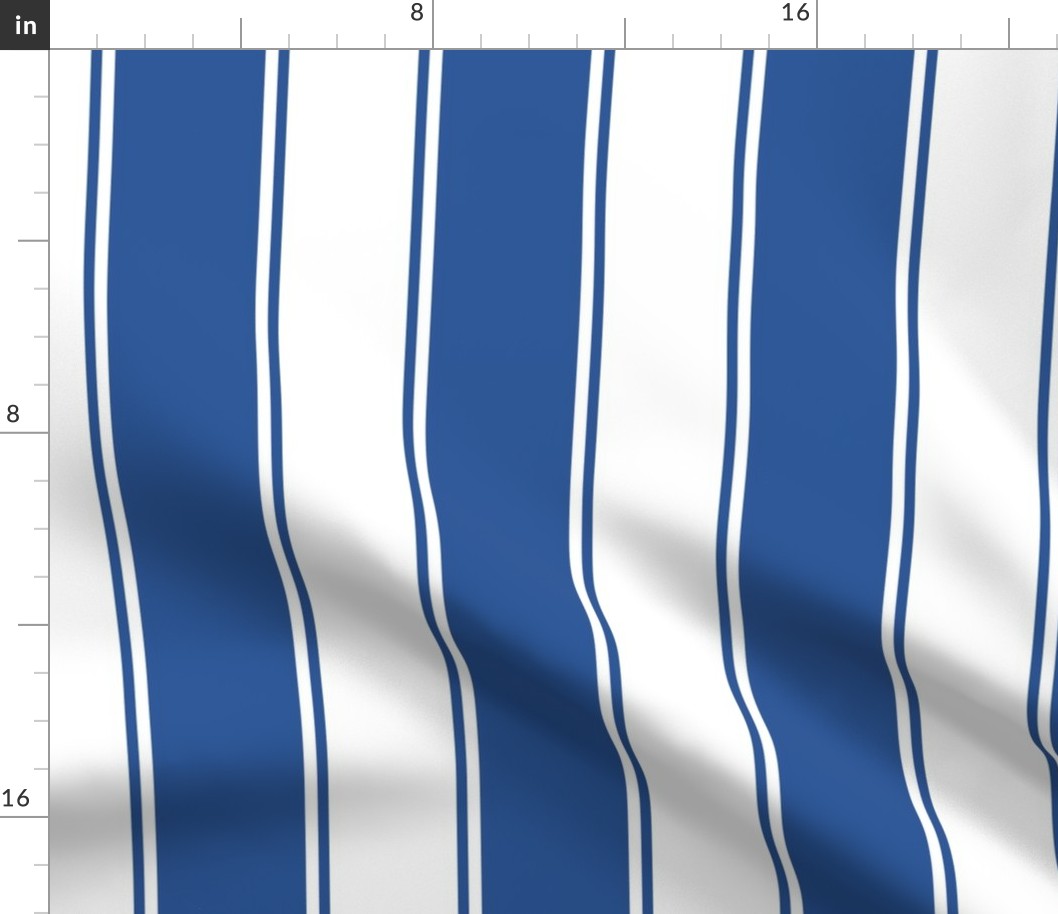 Cobalt Blue Large French  Awning Stripe 