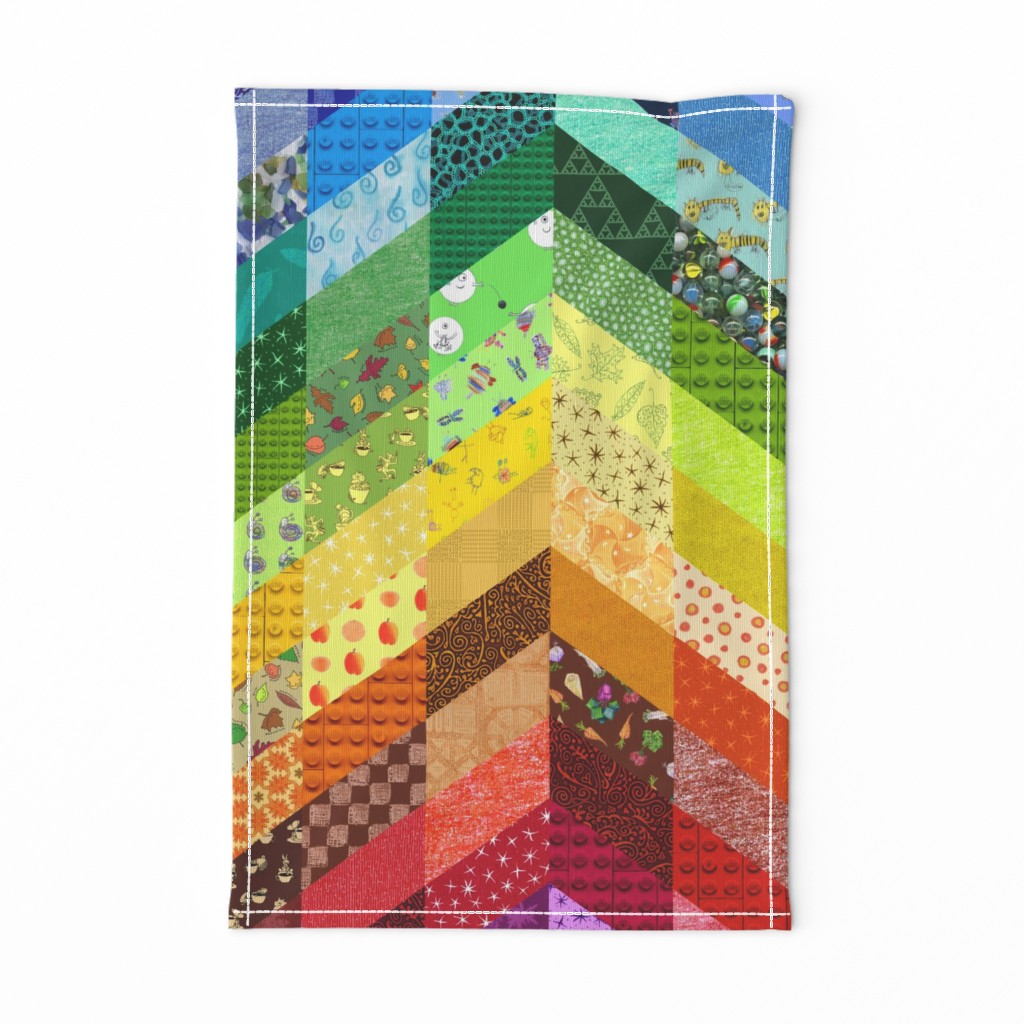 rainbow chevron cheater quilt