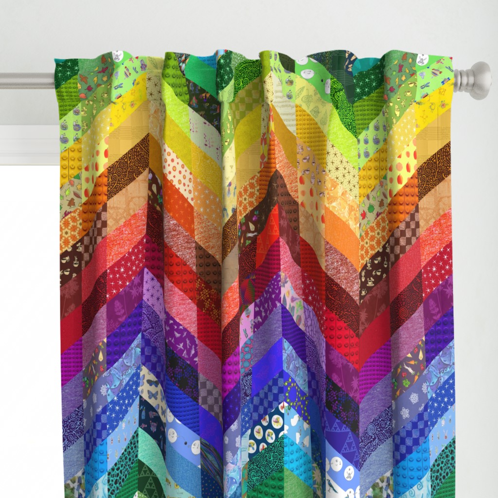 rainbow chevron cheater quilt