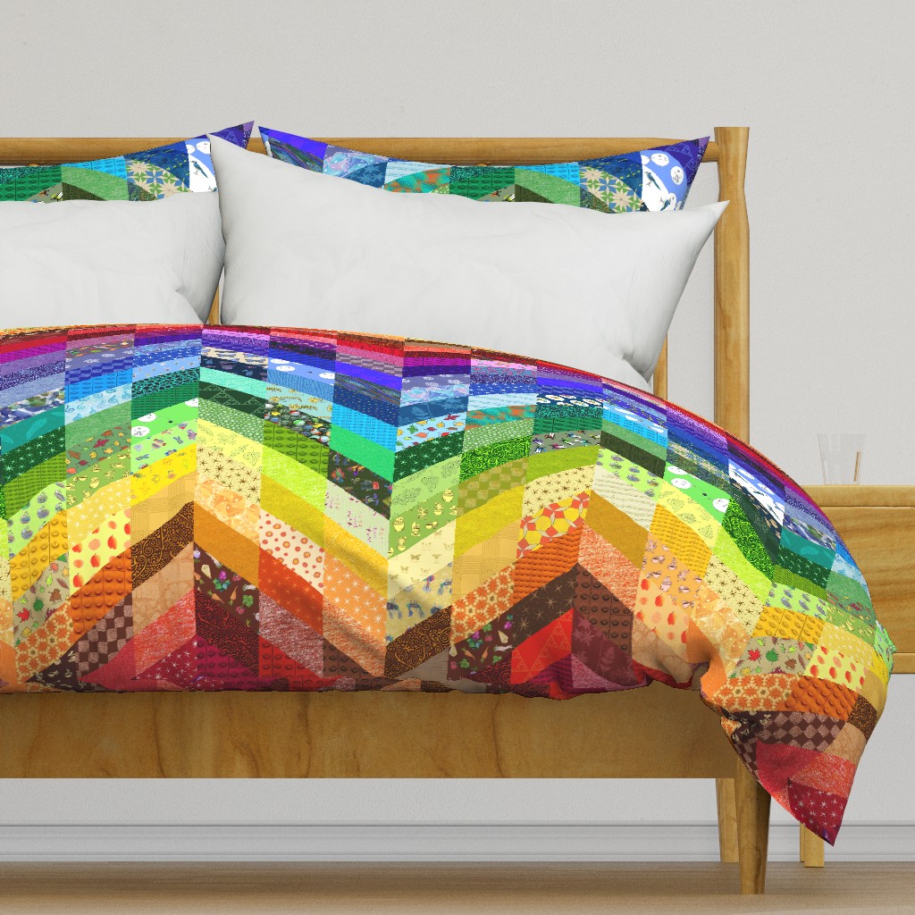 rainbow chevron cheater quilt