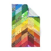 rainbow chevron cheater quilt