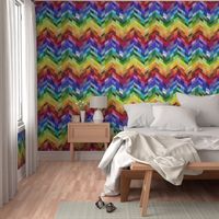 rainbow chevron cheater quilt