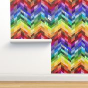 rainbow chevron cheater quilt