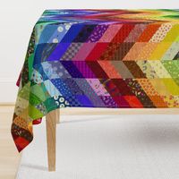 rainbow chevron cheater quilt