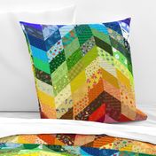 rainbow chevron cheater quilt