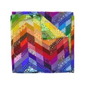 rainbow chevron cheater quilt