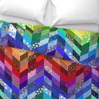 rainbow chevron cheater quilt