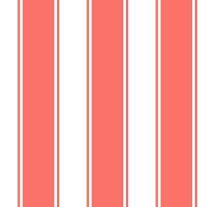 Coral Large French  Awning Stripe 