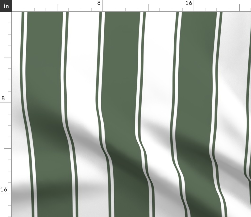 Peale Green Large French  Awning Stripe 