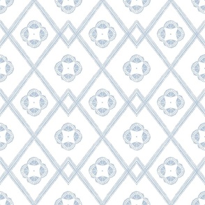 Quita Diamond Trellis Sky Blue and White 6 inch repeat