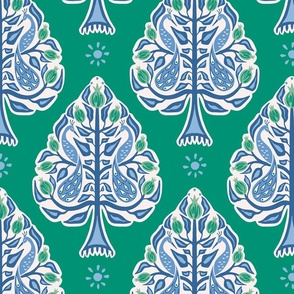 tree of life/bright blue green/large 