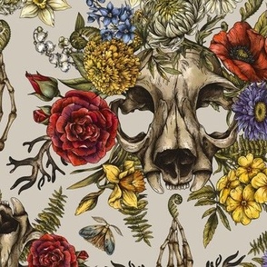 Vintage Floral Skull