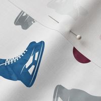 hearts and skates - maroon and blue - LAD22