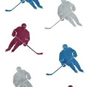 hockey players - grey/maroon/blue  - LAD22