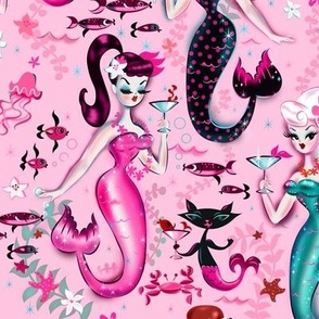 Large -Martini Mermaids Pink