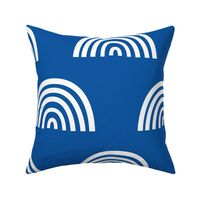 rainbows dazzled blue inverted - kids jumbo brights - perfect for wallpaper, curtains, bedding