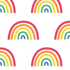 rainbows red orange yellow green blue - kids jumbo brights - perfect for wallpaper, curtains, bedding