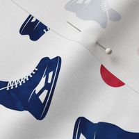 hearts and skates - navy blue & red - LAD22