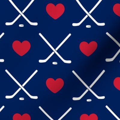 hockey & hearts - ice hockey - navy/red - LAD22