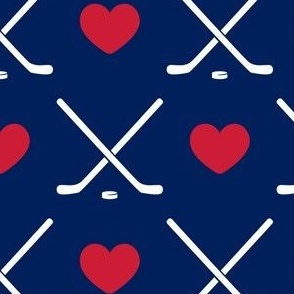 hockey & hearts - ice hockey - navy/red - LAD22