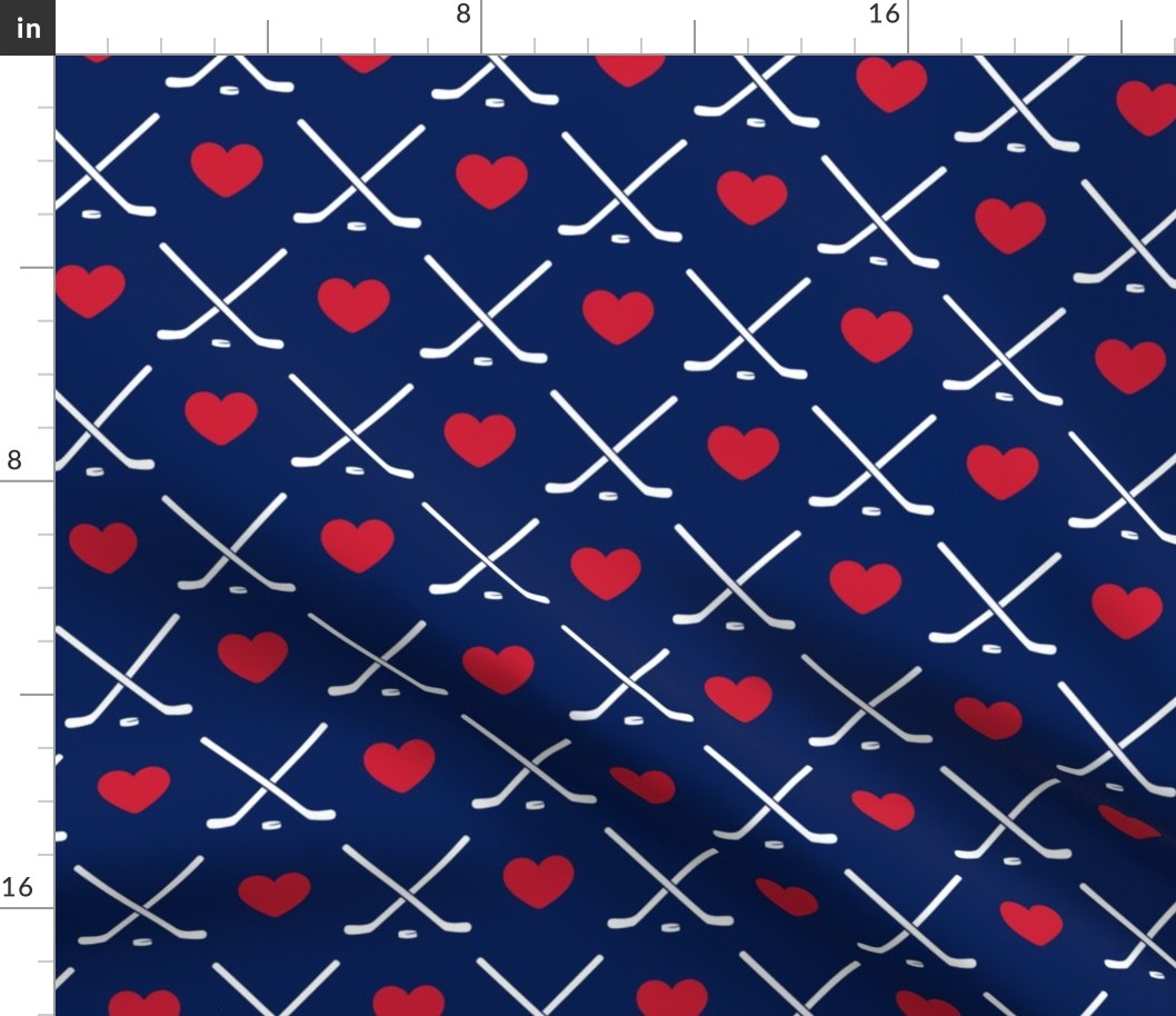 hockey & hearts - ice hockey - navy/red - LAD22