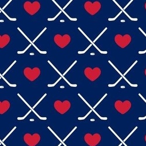 (small scale) hockey & hearts - ice hockey - navy/red - LAD22