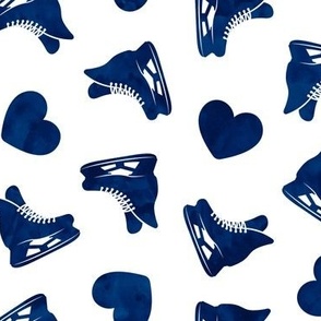 hearts and skates - navy blue - LAD22