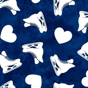 hearts and skates - navy blue - LAD22
