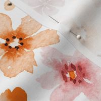 ( large ) Pretty watercolor floral, botanical florals, neutral 