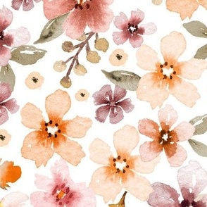 ( large ) Pretty watercolor floral, botanical florals, neutral 