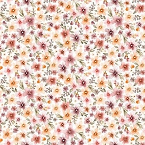 ( small) Pretty watercolor floral, botanical florals, neutral 