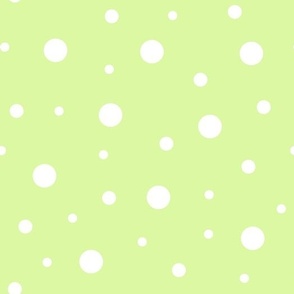Lime green with white polka dots