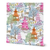 Party Leopards in Pagoda Forest Pink and Rust copy
