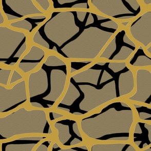 Kinsugi Series 3 - Gold and Black on Textured Khaki