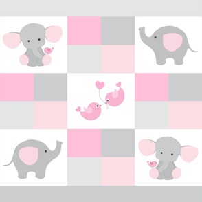 Pink Safari Elephant Quilt Baby Girl 