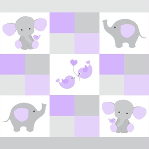 Purple Safari Elephant Quilt Baby Girl 