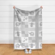 Gray Safari Elephant Quilt Neutral Baby 