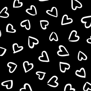 Black and white hearts 