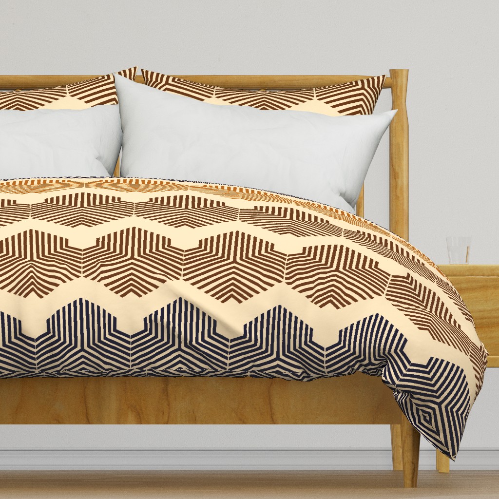 Ombre geometric pattern on tan